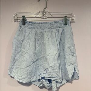 Light Blue Women's Aerie linen type‎ shorts